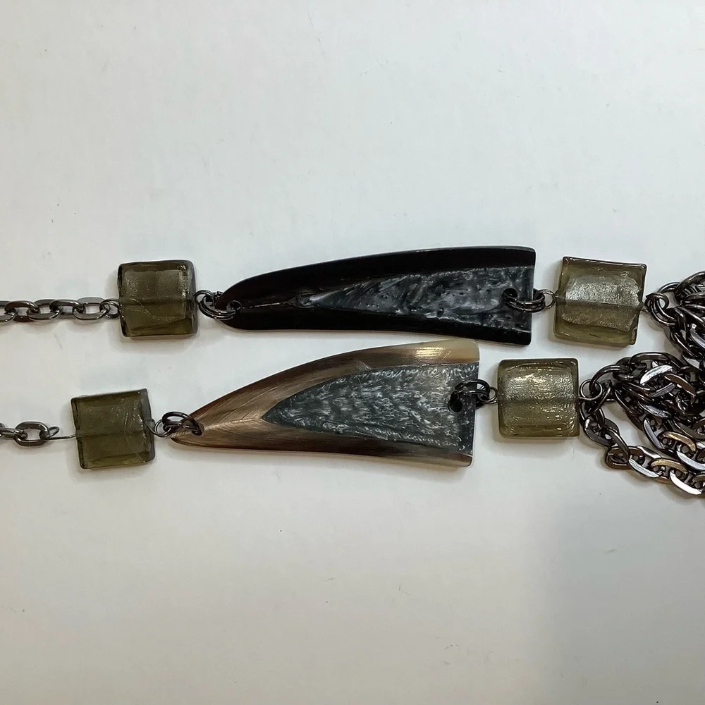 Edgy Multi-Chain Statement Necklace - Picture 6 of 9